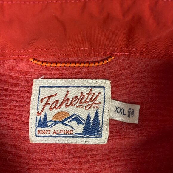Faherty Brushed Alpine Knit Flannel Shirt Men's XXL Rust Heather Button Up Down - Picture 4 of 13